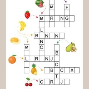 cruzadinha de frutas para completar com as vogais