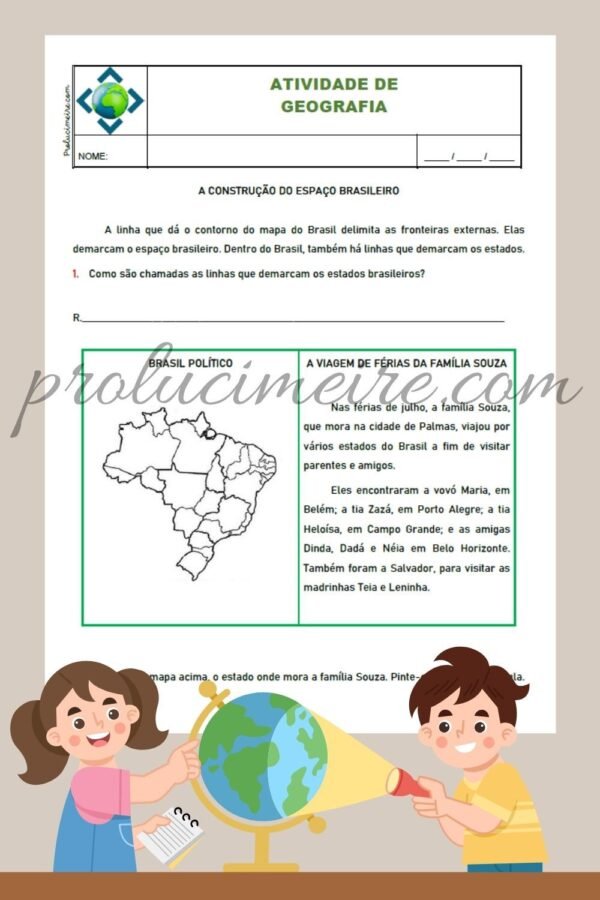 atividade de geografia sobre as regiões brasileiras