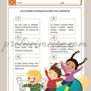 atividade de leitura de animais por associação