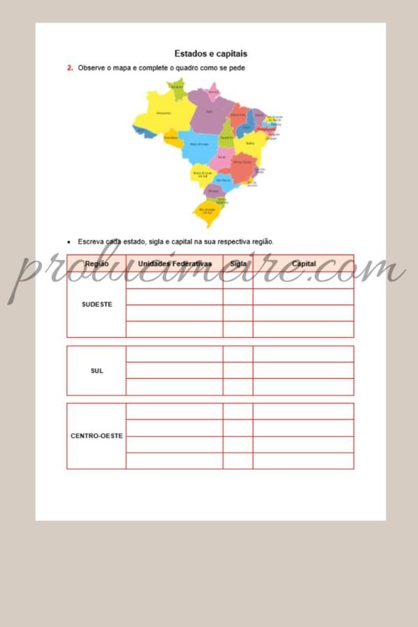 As Regiões Brasileiras – Atividades de Geografia - Imagem 2